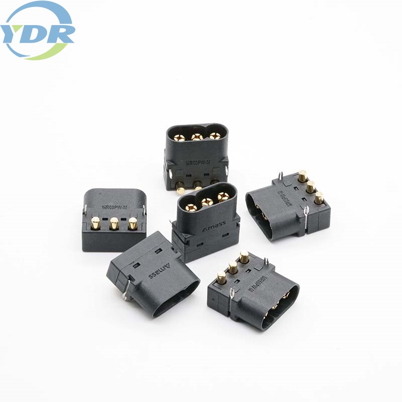 MR60PW-M Hitam Lurus 180 Derajat Konektor Baterai 3Pin PCB Pin Header