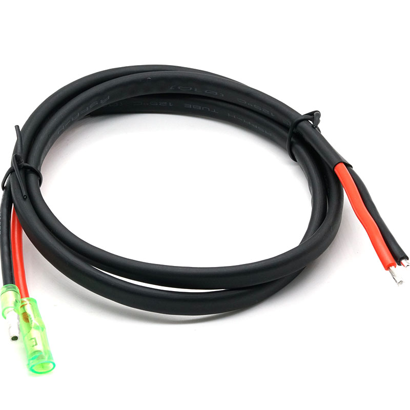 Harness kawat kabel teflon dengan steker peluru dengan selubung hitam merah untuk produk elektronik yang dapat disesuaikan